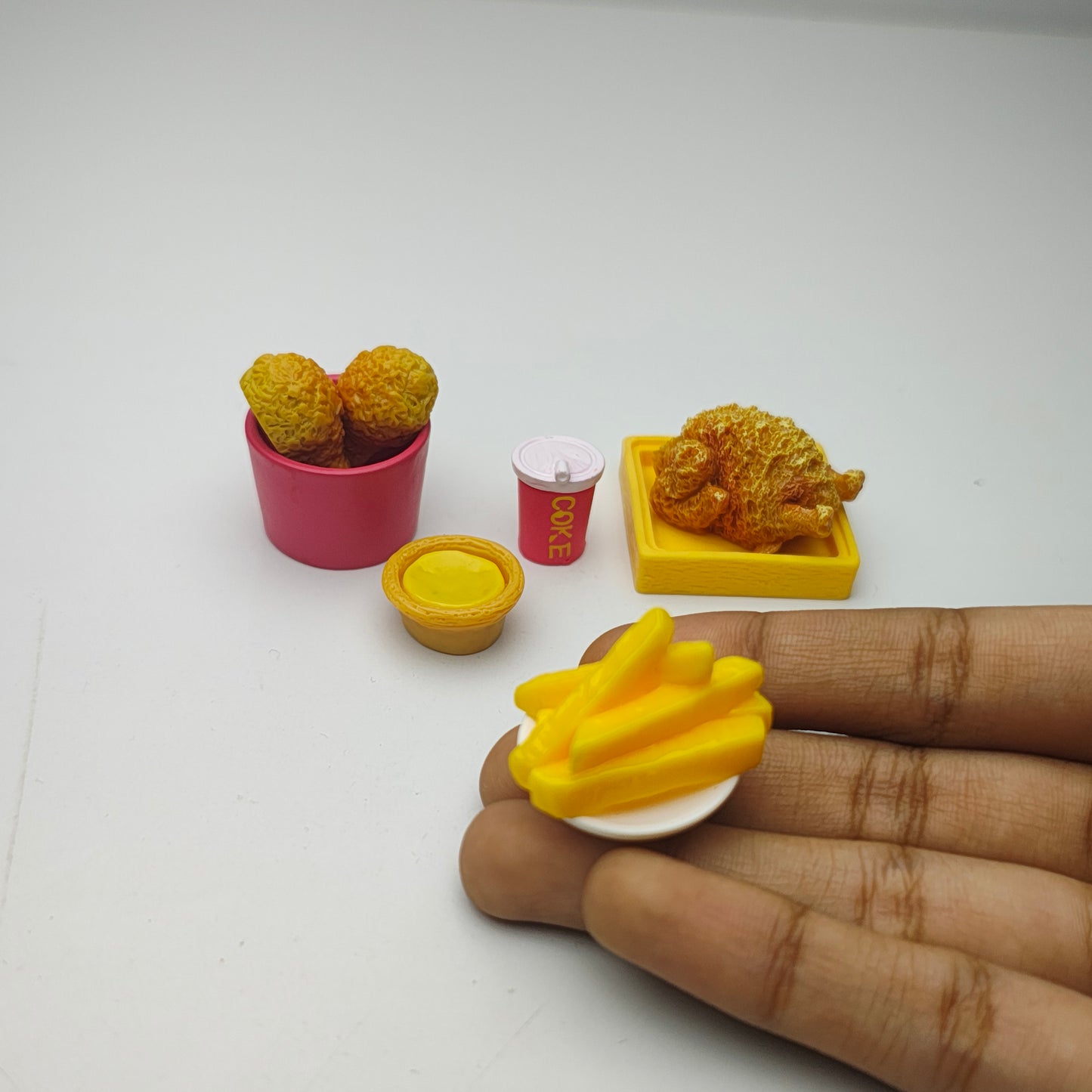 Miniature french fries & chicken
