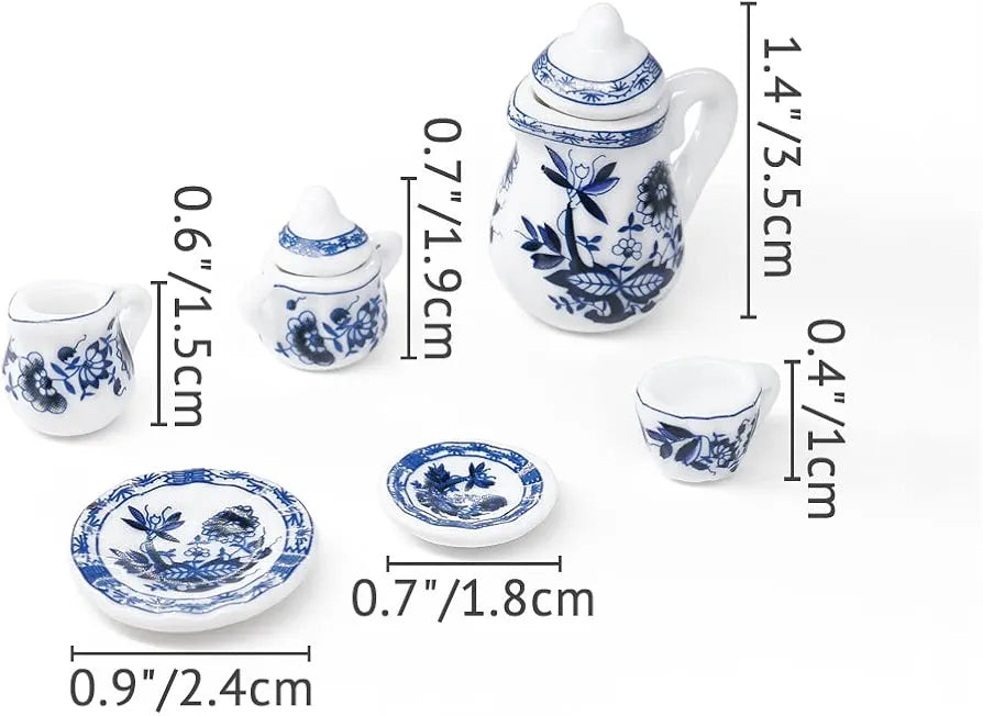Ceramic blue floral set