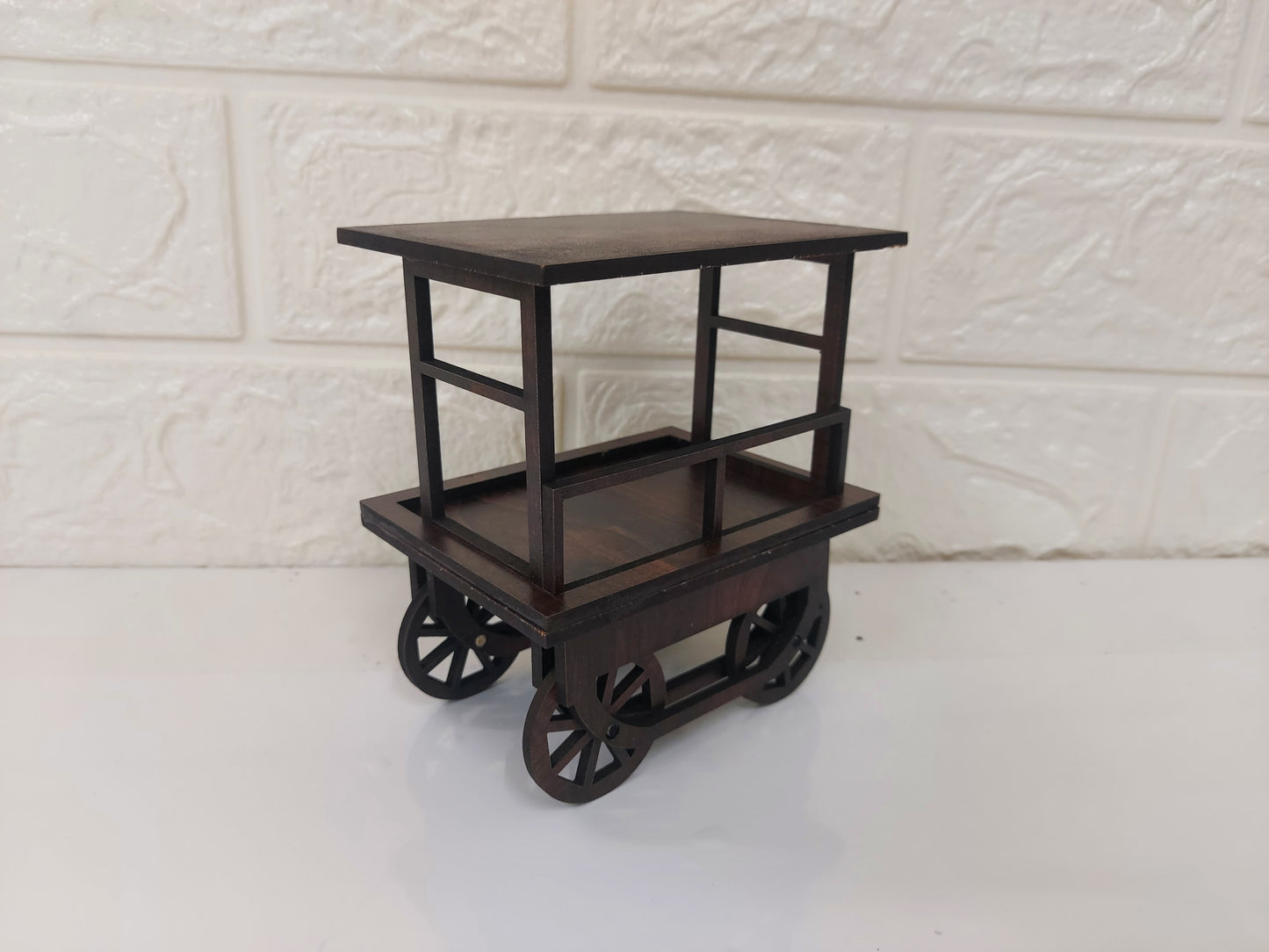 Wood snacks cart