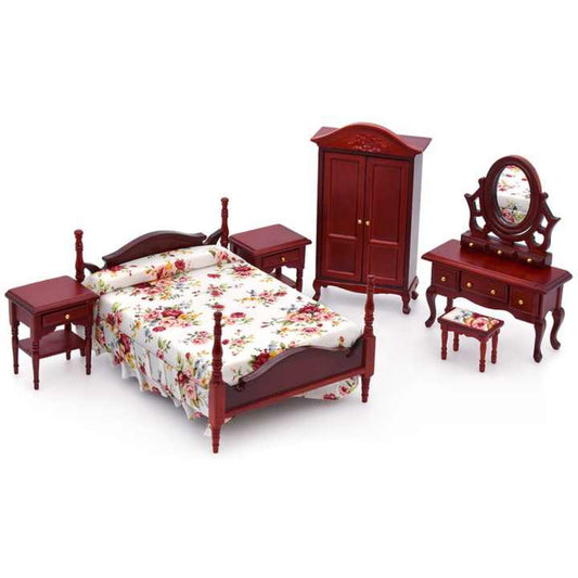 Brown_Floral_Bedroom_Set_image_1