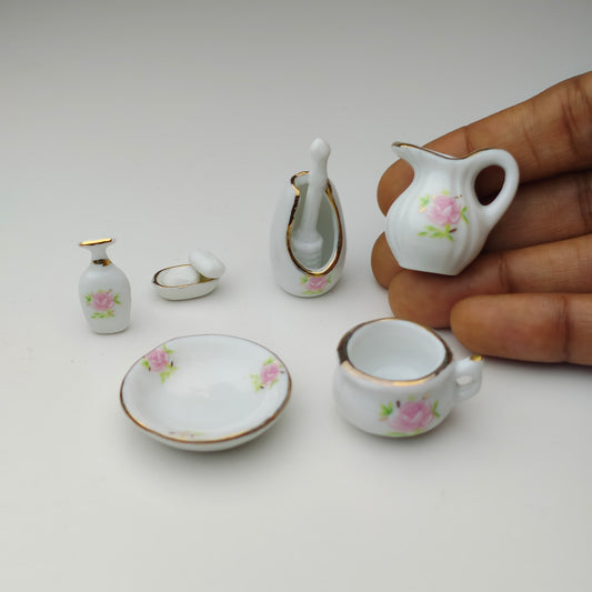 Miniature Porcelian Floral Set