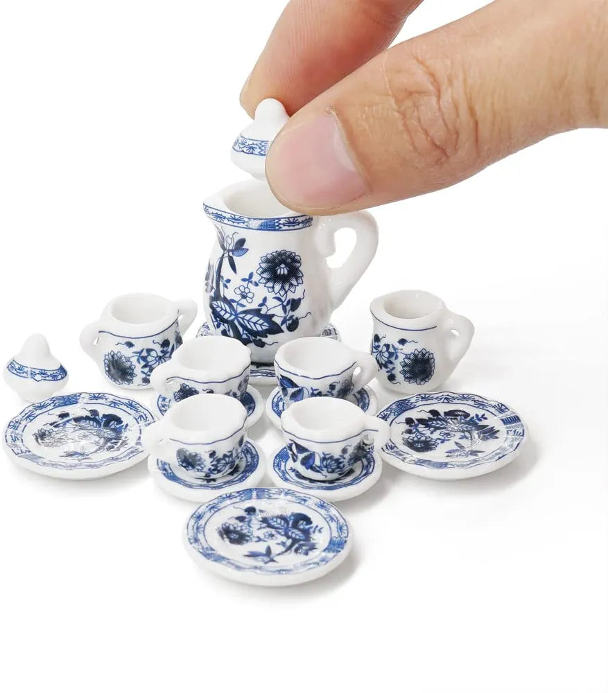 Ceramic blue floral set