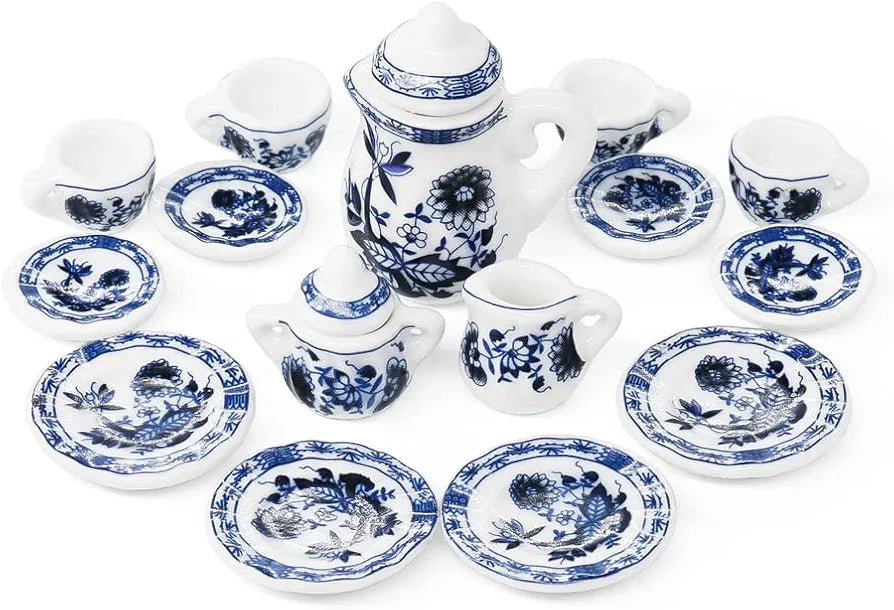 Ceramic blue floral set