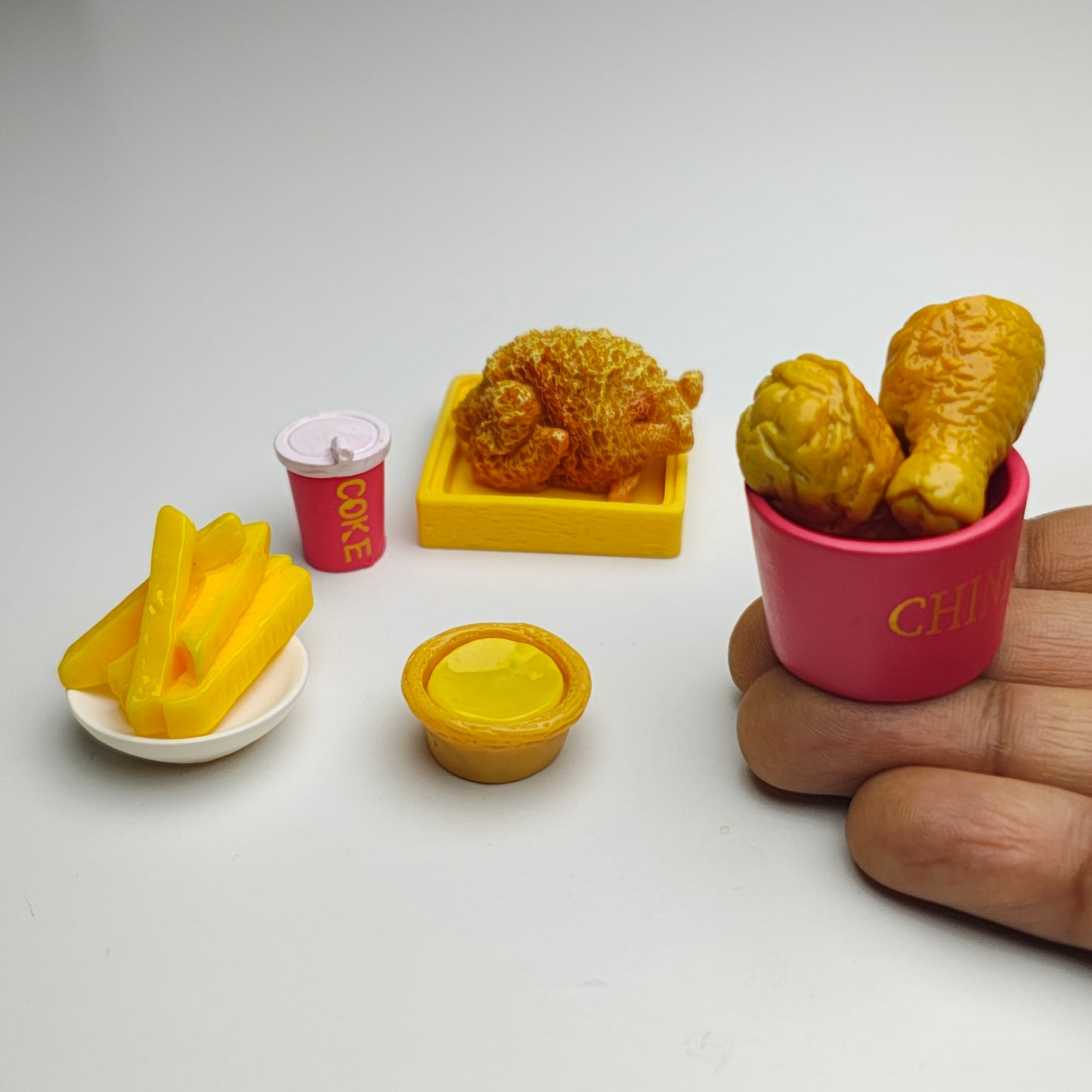 Miniature french fries & chicken